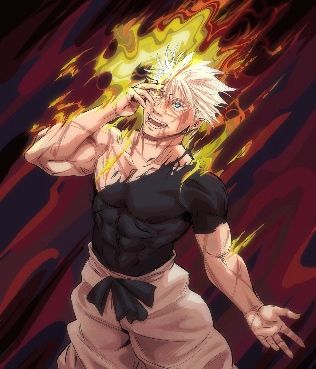 b7ue__'s tweet photo. Gojo chose the frenzied flame ending 
#JJK #EldenRing https://t.co/UTc6rsAAkO