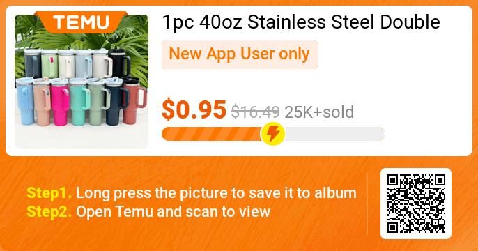 Uncover incredible deals and embrace a seamless shopping spree on Temu! 😊
👉item link:temu.to/m/ub79xk5a392
⚡️Exclusive deal:[$0.95] -94% off discount
⚠️Every New App User can only enjoy once
🛍️1pc 40oz Stainless Steel Double Wall Tumbler With Lid And Handle, Heavy Duty ...