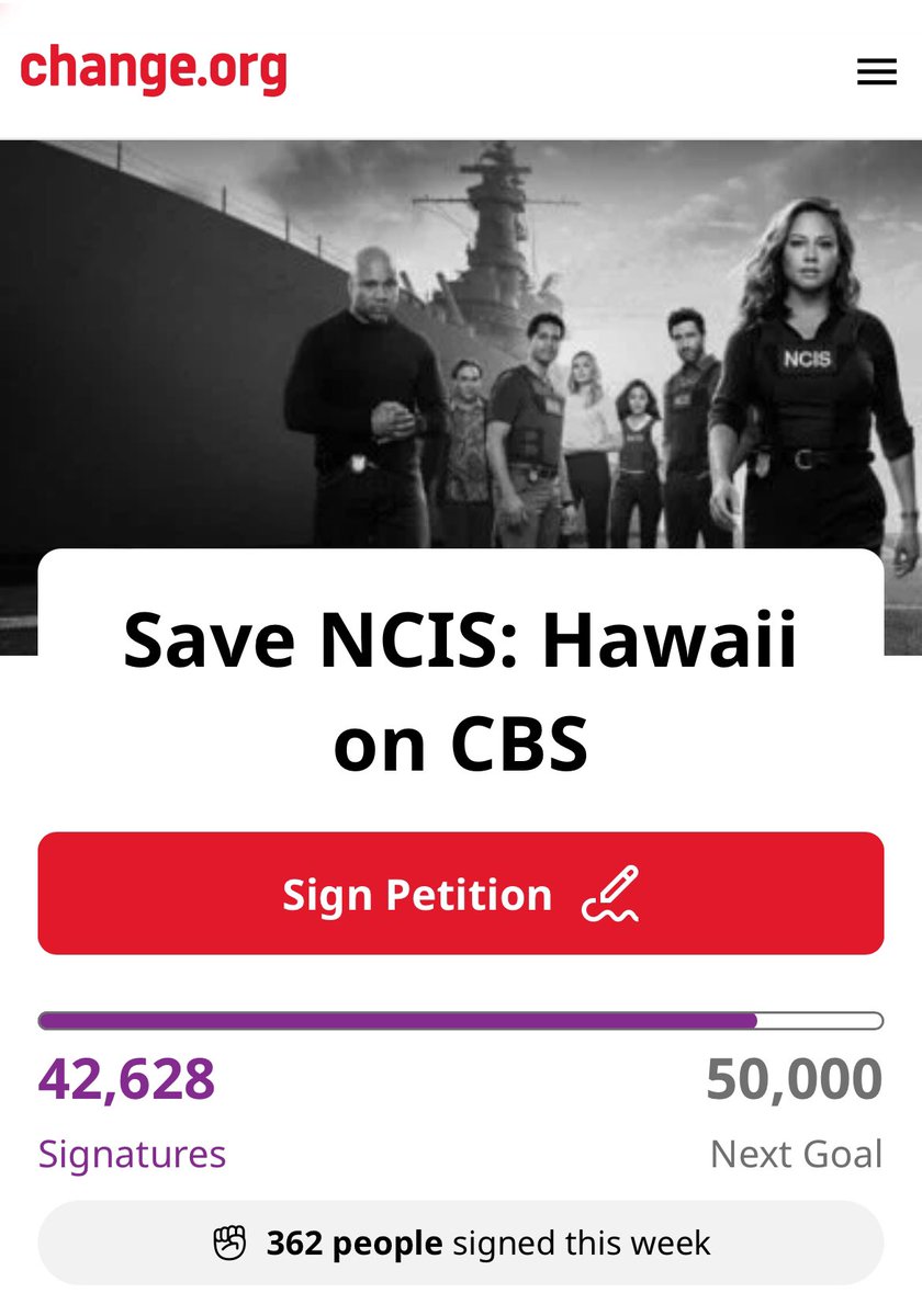 we’ve had a lot of people sign this week with all the articles coming out about the ncisverse. let’s continue to share the petition wherever we can so we can get #AThousandMore of #NCISHawaii 

link for petition to #SaveNCISHawaii 
🔗: change.org/p/save-ncis-ha…
