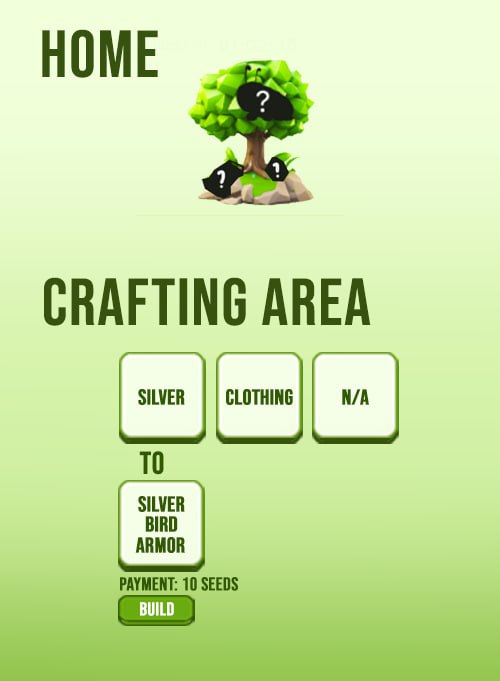 wipwapsssOnTG's tweet photo. 1. Crafting Area
On the home page, random items that can be used to craft armor, weapons, and clothing appear under the tree. This armor can increase health, weapons can deal more damage, and clothing provides the aesthetic benefits. https://t.co/y4GHnuenPb