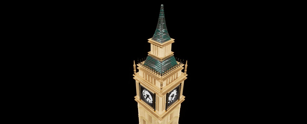 Loumcc890's tweet photo. Simplified Big Ben 3d model I created for a project.
Modeled using maya.

 #3dmodeling #3DModel #London #BigBen https://t.co/VRVdnrIqNl