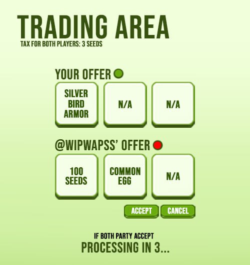 wipwapsssOnTG's tweet photo. 2. Trading Area
In my opinion, trading is a must-have feature in a game. It encourages players to farm and craft more items to trade for in-game currency or other valuable items. https://t.co/ONQ6w5nEks