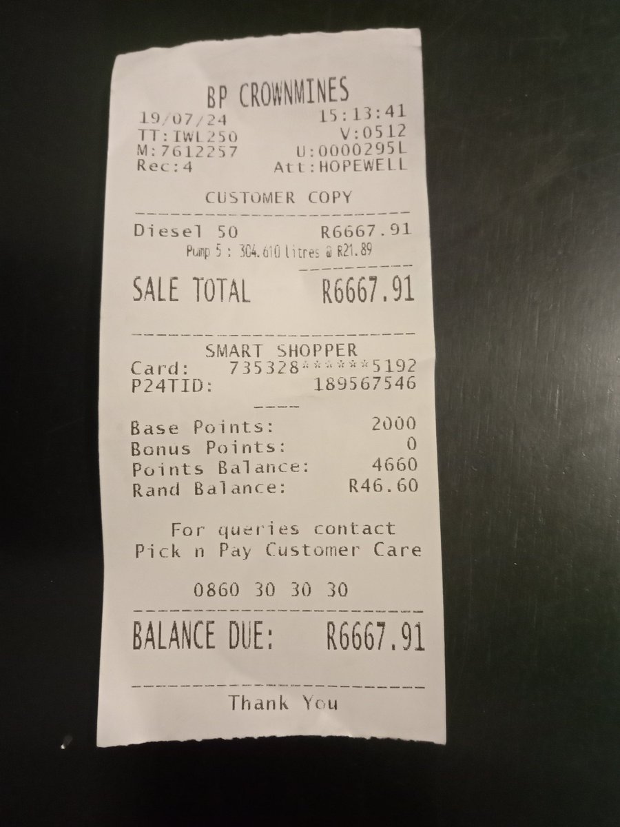 fusicologist's tweet photo. Hello @bp_SouthAfrica and @PicknPay please explain how this Smart Shopper thing works coz WoW https://t.co/YfJeOlDjZE