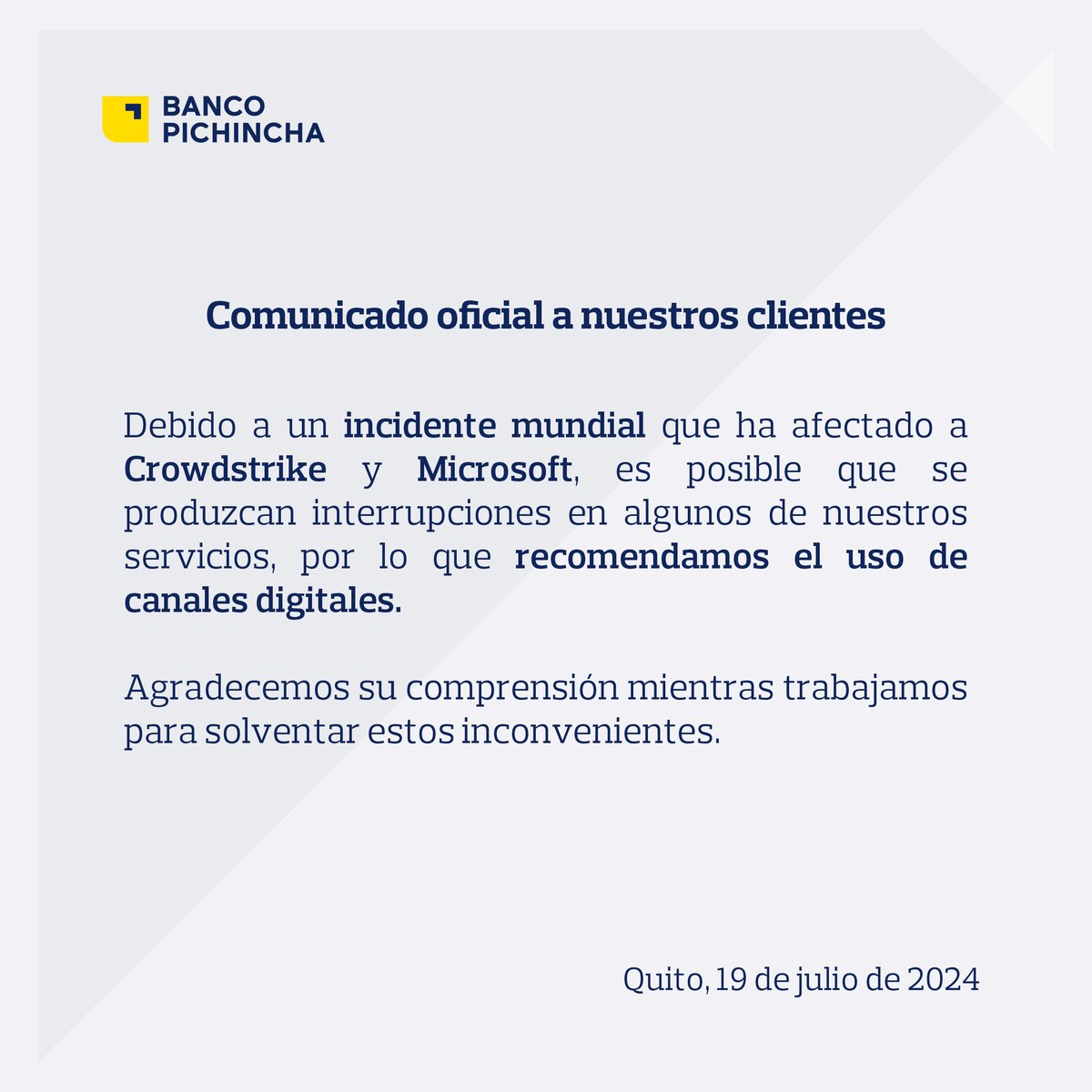BancoPichincha's tweet photo. https://t.co/APl2M3bVq1
