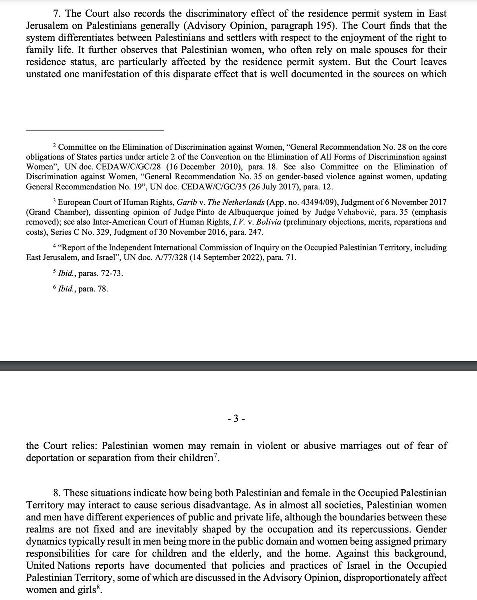 akila_rad's tweet photo. A lot to unpack in the ICJ advisory opinion on Palestine, but I want to highlight the important intersectional analysis, including on the basis of gender, in Judge Charlesworth's declaration--something that we don't often see from the ICJ. 👏🏾

https://t.co/yAZkby7t3r https://t.co/7Qv7JafnbC