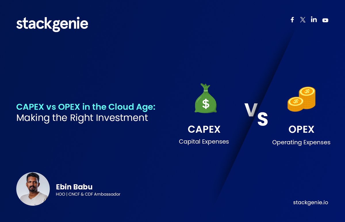 stackgenie_io's tweet photo. Deciding between CAPEX and OPEX can be challenging. The questions of what to choose and why are more pertinent than ever. Here we go with our latest blog for getting more insights!

Blog: https://t.co/a7H3kMguer
Author: @ebinbabu97 https://t.co/gmn6hsMsmq