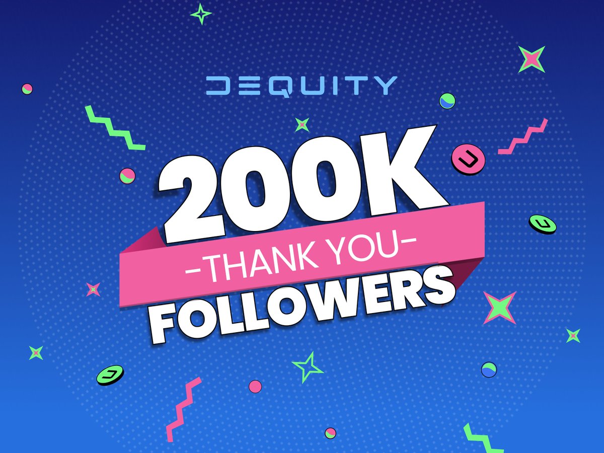 We've hit 200,000 followers on our Telegram t.me/dequity🥳

A massive thank you to everyone for your incredible support and for being a part of our amazing community 

We've got more exciting updates on the way, and we can't wait to share our latest game-changing RWA