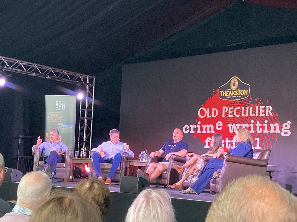 Interesting panel “Letter of the Law” chaired by <a href="/imranmahmood777/">Imran Mahmood</a> with <a href="/TonyKent_Writes/">Tony Kent</a> <a href="/KiaAbdullah/">Kia Abdullah</a> James @comey and @harriet_tyce. A great audience question on the rule of law at the end. #TheakstonsCrime <a href="/HarrogateFest/">Harrogate Festivals</a>