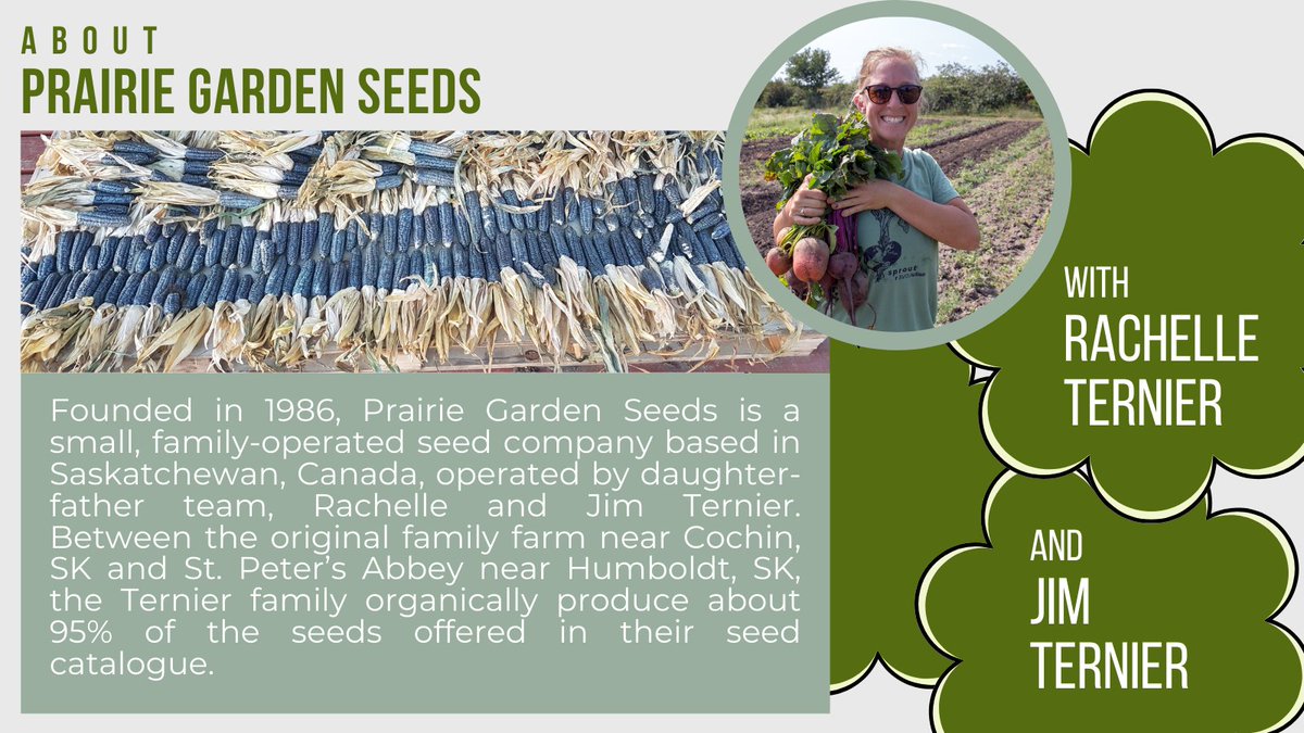 OrganicAlberta's tweet photo. 🌿 Join us at Prairie Garden Seeds with Rachelle and Jim Ternier, a father-daughter powerhouse. Rachelle and Jim Ternier are dedicated providers of quality seeds since 1986. @SaskOrganics  @seedchange_ 
#beautafamilyinitiative #organicalberta #youngagrarians #seedtour #eatlocal https://t.co/CTeWUG6ehB