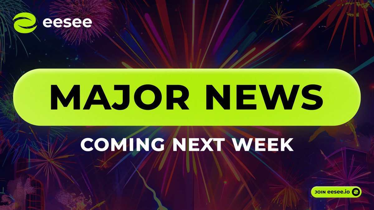 eesee_io's tweet photo. 📢 Major News is coming to eesee! 
                                                                                                                                                                        We're getting ready to kick off some big news next week! 

Get ready for something truly shocking as we're about to blow up 🤯

🔔 Turn on all your notifications not to miss out
