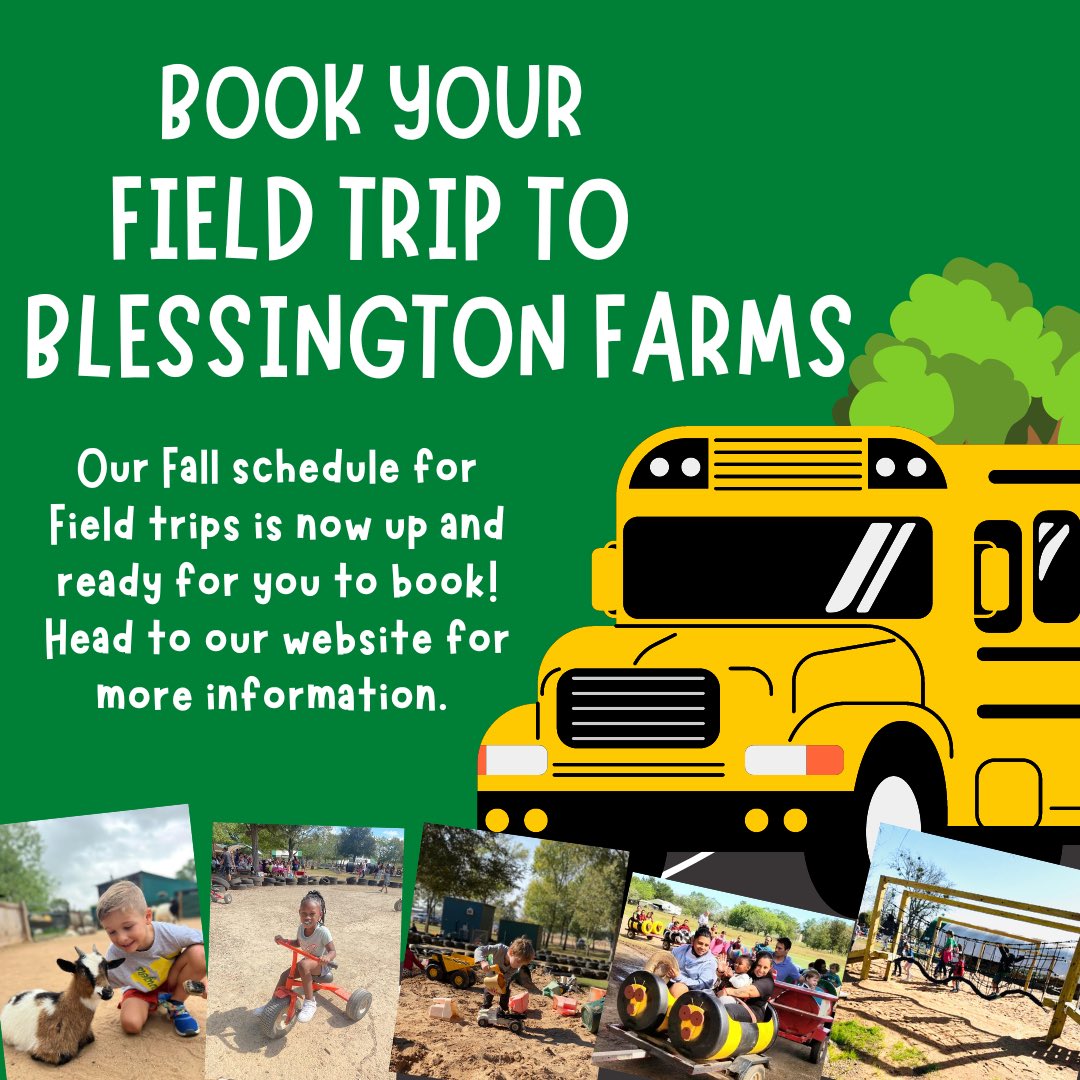 blessingtonfarm's tweet photo. Hey teachers &amp; parents! Our Fall Field Trip schedule is now live and ready for you to book. It is a perfect way to engage young minds in environmental education while enjoying free play in a nature setting. https://t.co/ktGHnedGOV