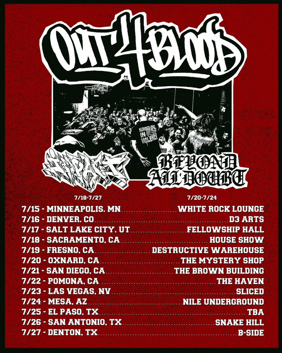 Tomorrow we link up and start our run with Out 4 Blood and Impact. Let’s rock!
