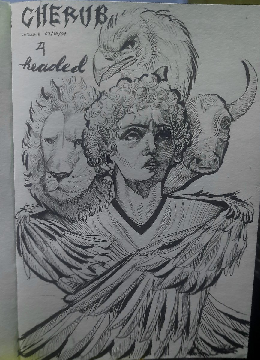 DuckyartsTT107's tweet photo. Cherub/Cherubim the 4 headed angel
I got interested in drawing angels!
#art #inkart #sketches #drawing #traditionalart #inkinkink #angel #artists #artpiece #ArtInspiration #drawings #draw #artmoots #artmutuals https://t.co/tZlUEN1S15