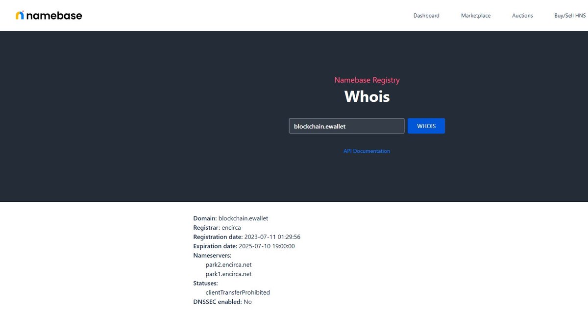blockchain.ewallet was already renewed! Congratulations to the owner! Get your own .ewallet domain name at:
Encirca: encirca.com/handshake-ewal…
Namecheap: namecheap.com/domains/handsh…