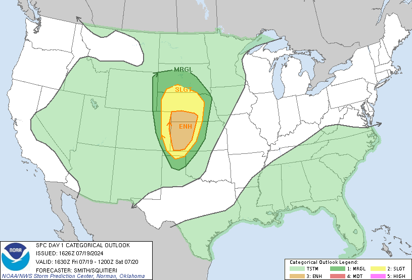 LimWeather's tweet photo. D1 #SPC ConvectiveOutlook
#EnhancedRisk of #SevereWx in C #TornadoAlley esp #NorthPlatte, #LexingtonNE, #Kearney, #Goodland, #LiberalKS, #DodgeCity, #GardenCity, #HaysKS, #Goodland, #ColbyKS due to 30% SIG Severe #Wind/15% #Hail/<2% #Tornado risk
#Wxtwitter #Wxx #NEwx #KSwx #COwx https://t.co/v1ZkV2mNDf