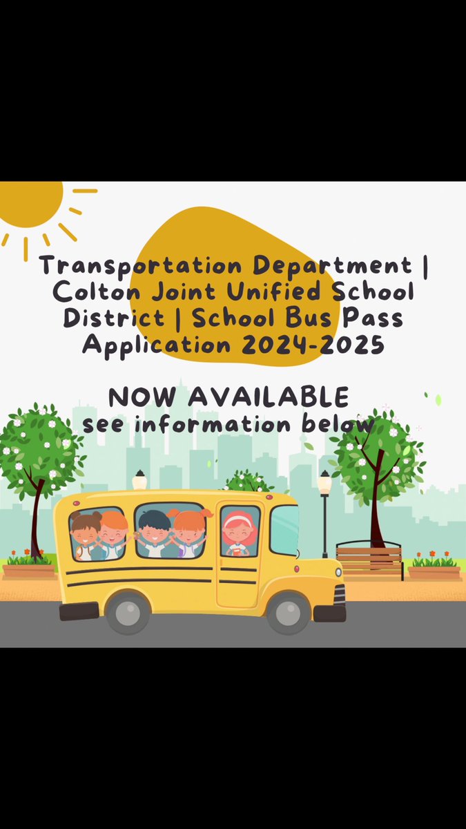 JVRoadrunners's tweet image. Greetings Parents/Guardians of the Colton Joint Unified School District, 
Our district is pleased to announce the issuance of school bus passes to all eligible students who qualify for home-to-school transportation services.