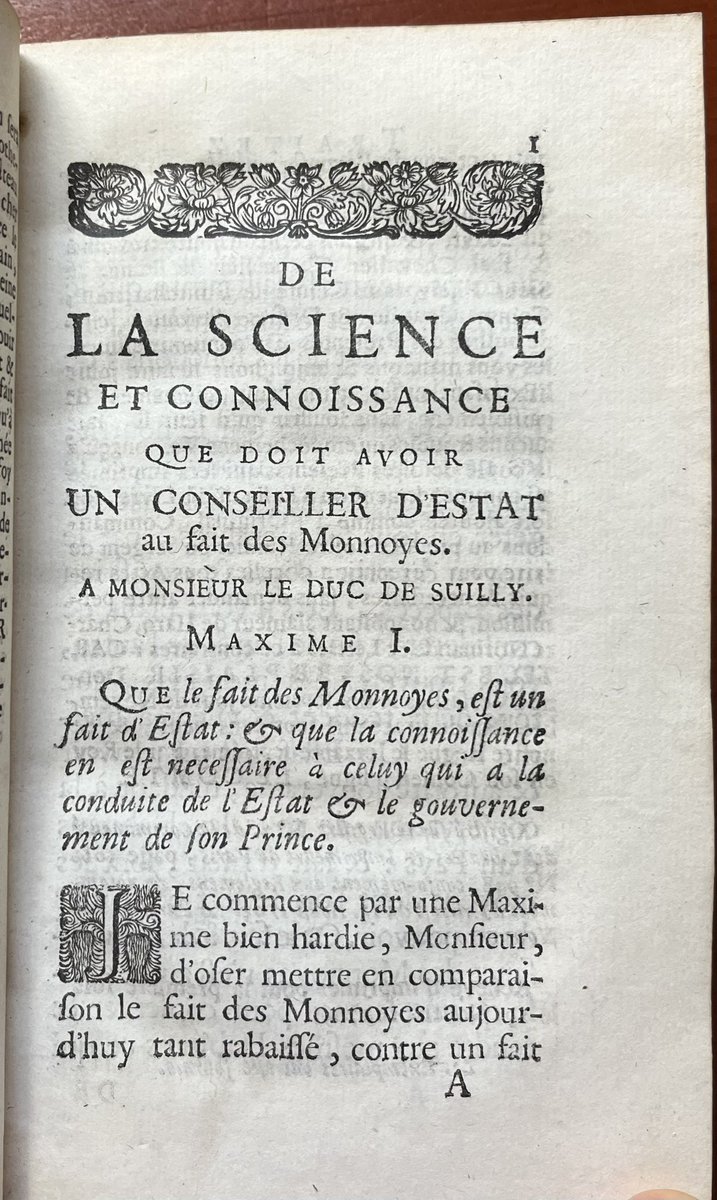 Monetary policy conceptualized, c1602: “the matter of coins is a matter of State and those who govern a State must understand it…”