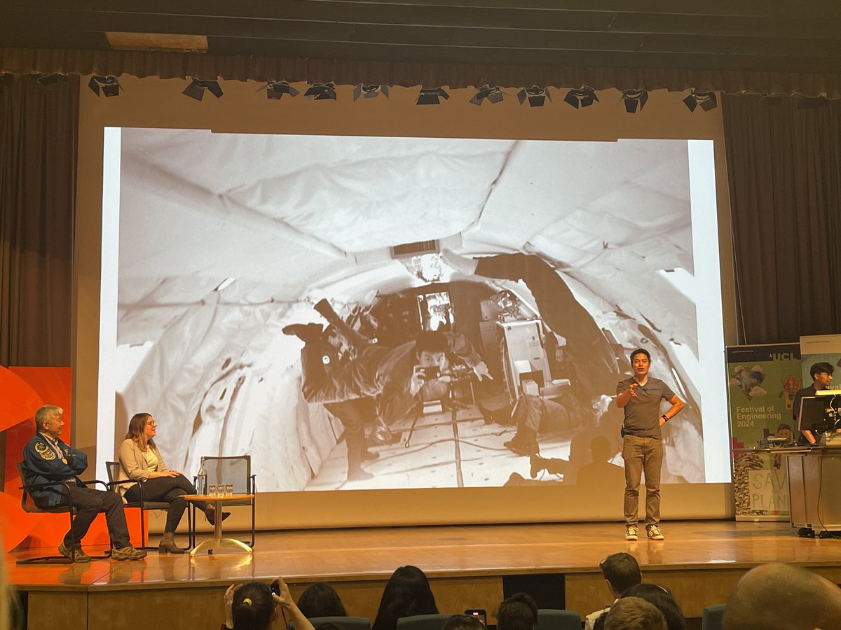 SaloniUK's tweet photo. Fab day with family at @ucl with talks by @Kevin_Fong @Astro_Tani &amp; a surprise LIVE interview from aboard the ISS 🛰️ 🤩 #astronauts #STEM #future https://t.co/DQOTLySXb3