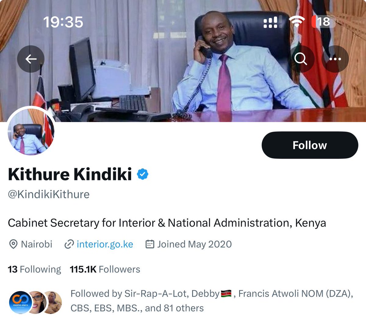 ernest_diha's tweet photo. Dude never changed his bio, never thanked the president for the job because he knew it. He wasn’t gonna go anywhere #RutoMustGo https://t.co/dY9nfJT0DK