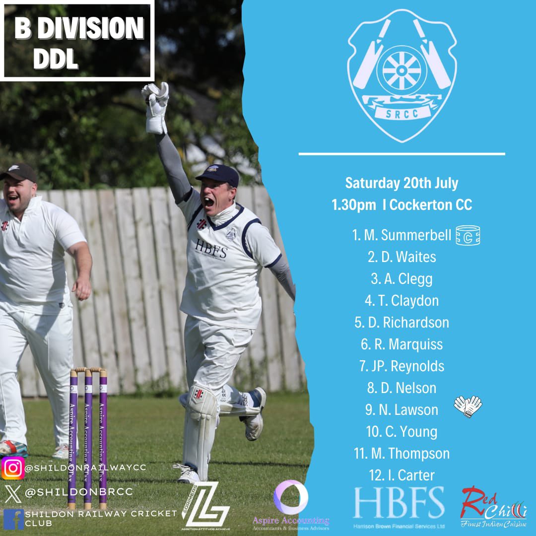 🚨🚨 FIXTURES AND TEAM NEWS 🚨🚨

The 1st XI host <a href="/StocktonCC/">Stockton CC</a> at Hackworth Road this weekend, whilst the 2s are away at Cockerton. 

The forecast looks good so get yourselves down to Hackworth Road and support the lads 🏏☀️🍻

#UpTheBR #NYSD #Cricket
