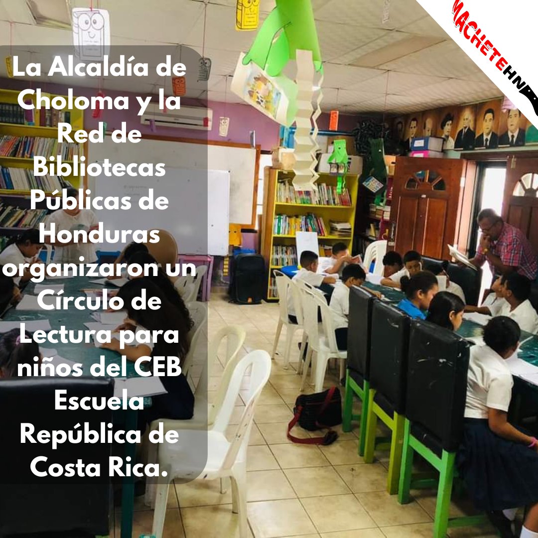 machetehn2009's tweet photo. #SECAPPHLITERATURA 📚 Con el apoyo de la Red de Bibliotecas Públicas de Honduras la Alcaldía de Choloma, a través de la Biblioteca Municipal, llevó a cabo un Círculo de Lectura con niños y niñas del CEB Escuela República de Costa Rica.📖
#SECAPPH #RBPH #Lectura https://t.co/MdvlLAjOYg