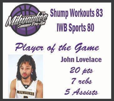 Milwaukee Pro-Am (@mkeproam) on Twitter photo Shump Workouts over IWB Sports 83-80. John Pitta <a href="/pitta_john/">John Pitta</a> led Shump with 22pts and John Lovelace @johnLovelaceJr1 with 20pts, 7rebs & 5ast. IWB Sports was led by Shelton Williams <a href="/theshelw_/">Shelton Williams</a> with 23pts, Quincy Anderson <a href="/Q___DOT/">Quincy Anderson</a> with 22pts and Brad Newman <a href="/bnewman23/">Brad Newman</a> with 19pts. Shump Workouts over IWB Sports 83-80. John Pitta <a href="/pitta_john/">John Pitta</a> led Shump with 22pts and John Lovelace @johnLovelaceJr1 with 20pts, 7rebs & 5ast. IWB Sports was led by Shelton Williams <a href="/theshelw_/">Shelton Williams</a> with 23pts, Quincy Anderson <a href="/Q___DOT/">Quincy Anderson</a> with 22pts and Brad Newman <a href="/bnewman23/">Brad Newman</a> with 19pts.