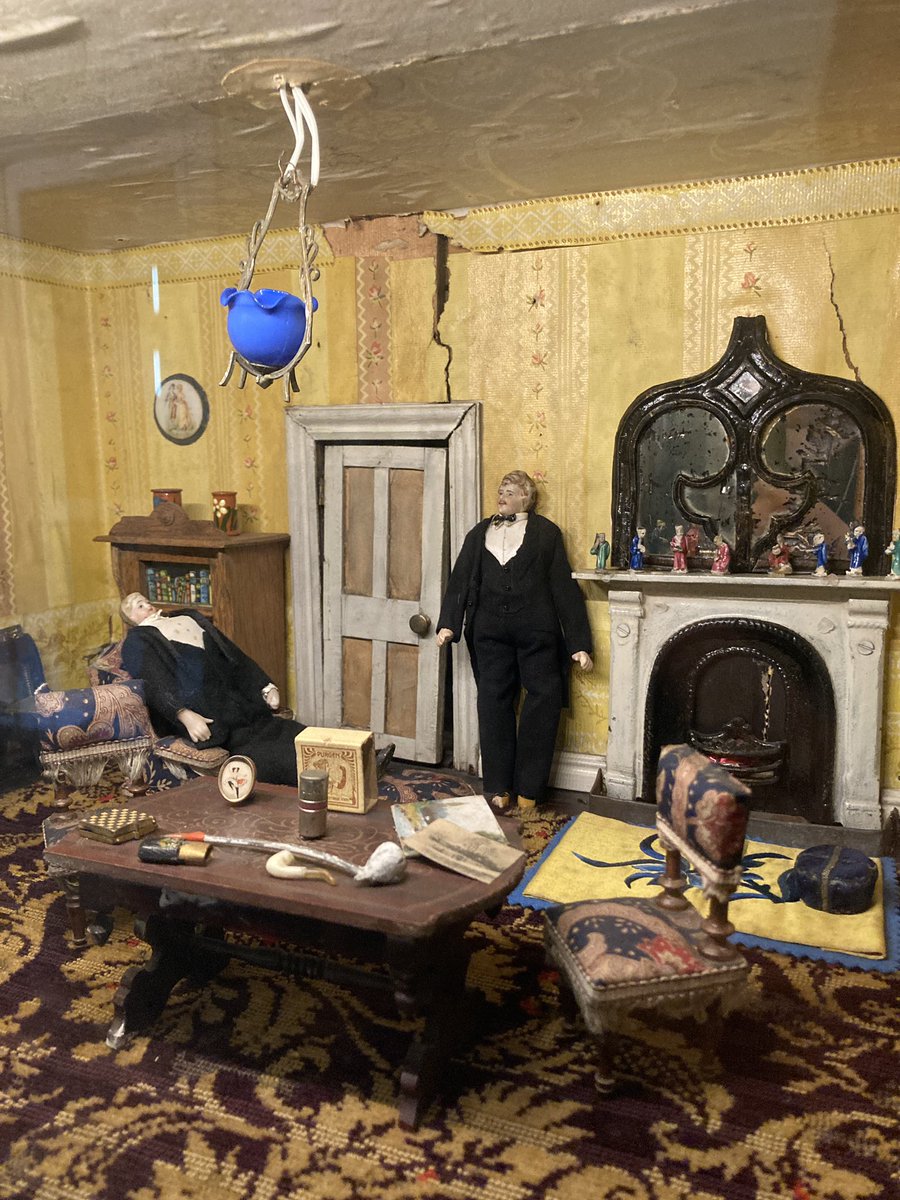 tulliafraser's tweet photo. Finally visited @WallingtonNt and its incredible collections! My unexpected favourite has to be the tiniest glimpses of China in the dollhouse room. Spy the rugs made out of sleeve bands, and the very miniature Eight Immortals (?) on the mantelpiece https://t.co/j7mxxY1eol