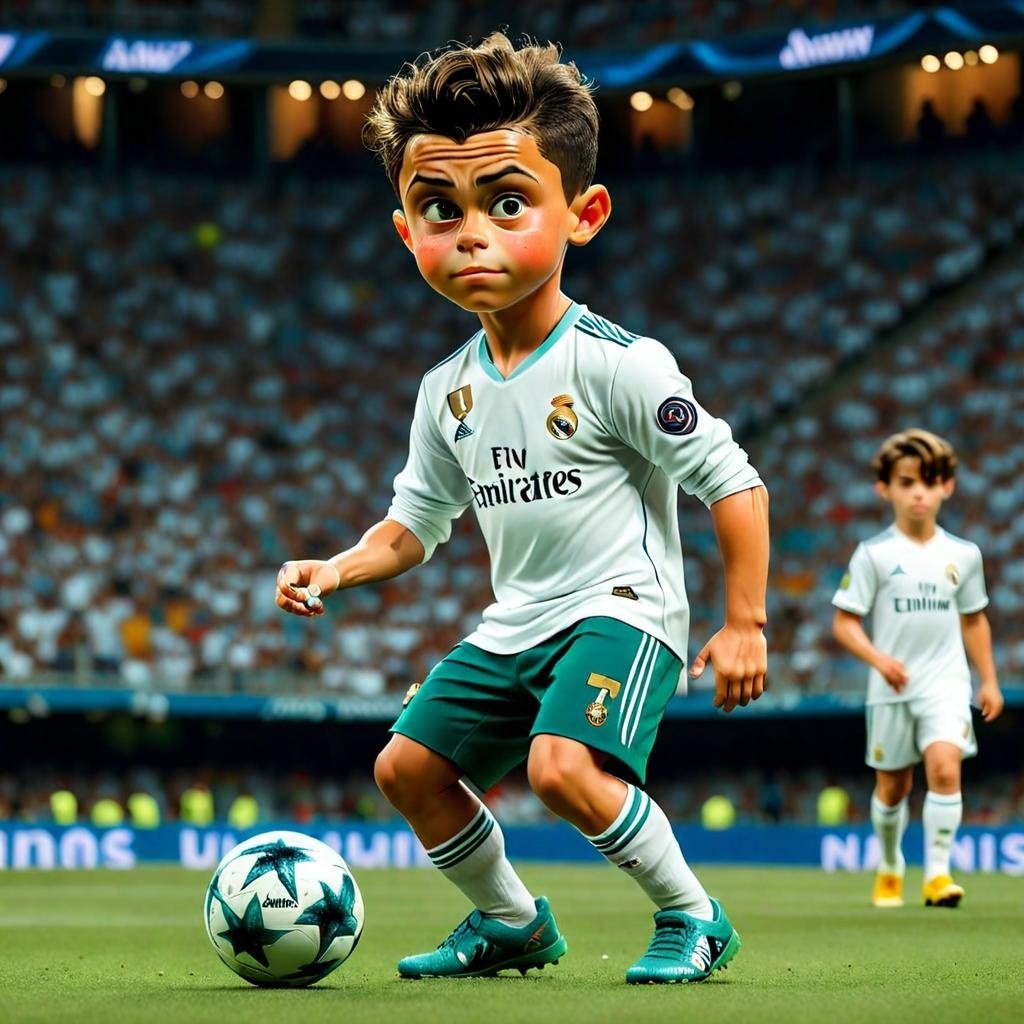 pexuai's tweet photo. This Portuguese forward is a living legend and one of the greatest of his generation🔥

With 5 Ballon d'Or awards and a top spot among the sport's best goal scorers, he’s a true football icon. ⚽️ 

Can you name him? 👀

Image generated by 👉 https://t.co/o1lFAEh14q

#DecentralizedAI #Soccer