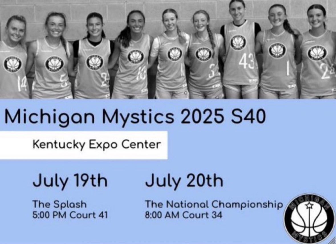 This is our schedule for my last aau tournament this weekend! So excited to do it with this group!! <a href="/MImystics/">Michigan Mystics</a>