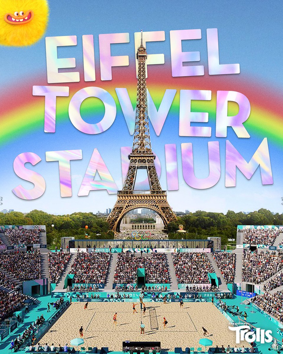 Trolls's tweet photo. Paris told us to come out and play, so we WILL! 🤪 And we’ll win too. 😏 #DreamWorksTrolls #Olympics https://t.co/32h6R04rSG