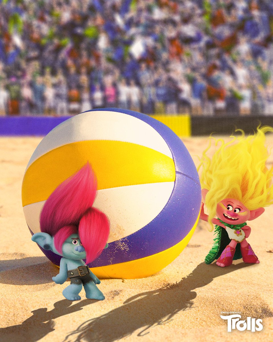Trolls's tweet photo. Paris told us to come out and play, so we WILL! 🤪 And we’ll win too. 😏 #DreamWorksTrolls #Olympics https://t.co/32h6R04rSG