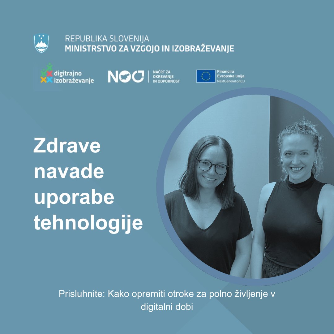 Digitalne naprave ponujajo prednosti, njihova prekomerna uporaba pa ima negativne posledice. Kako vzpostaviti pravo razmerje uporabe zaslonov pri mladih? Prisluhnite 6. epizodi podkasta Digitrajno izobraževanje: 365.rtvslo.si/podkast/digitr… 

#SIOsi <a href="/MVI_RS/">Ministrstvo za vzgojo in izobraževanje</a> <a href="/LogOutTweets/">logout.org</a> <a href="/NIJZ_pr/">NIJZ</a>