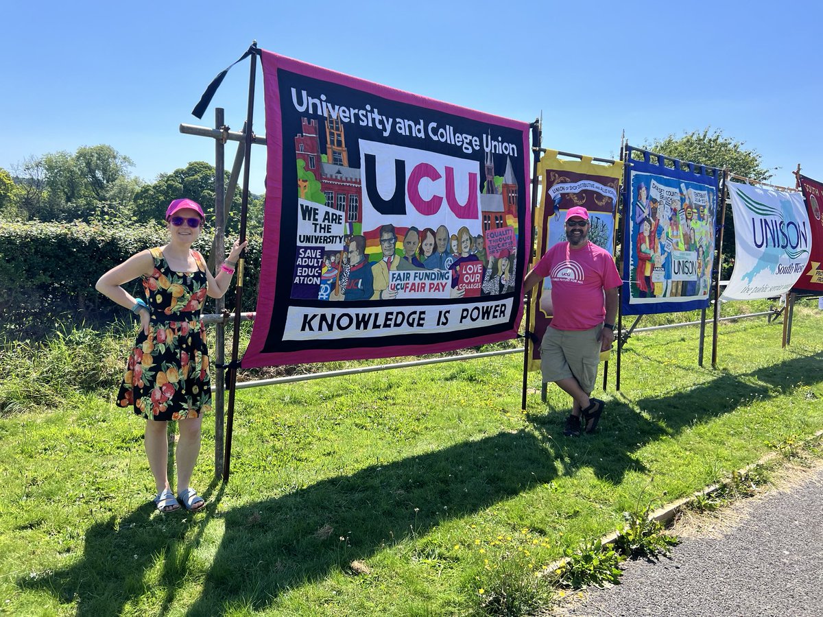 zenscara's tweet photo. Come and say hello at the @UCU #Tolpuddle stall, next to the International Tent! 
Our President Elect Maria @chondrogianni is speaking at 6 today (fringe tent) and tmw at 2.45 (Martyrs’ Marquee)
Stall as ever run by a mixture of HE and FE member volunteers - ready to chat! https://t.co/9XuzVRyG1d