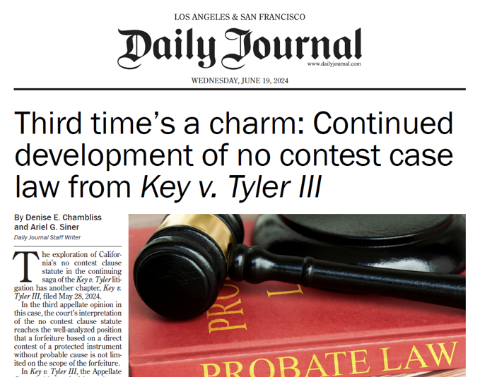 In the @SFDailyJournal @LADailyJournal article, Hoge Fenton Attorneys Denise E. Chambliss and Ariel Siner discuss the broader implications of no contest clauses.

hogefenton.com/wp-content/upl…