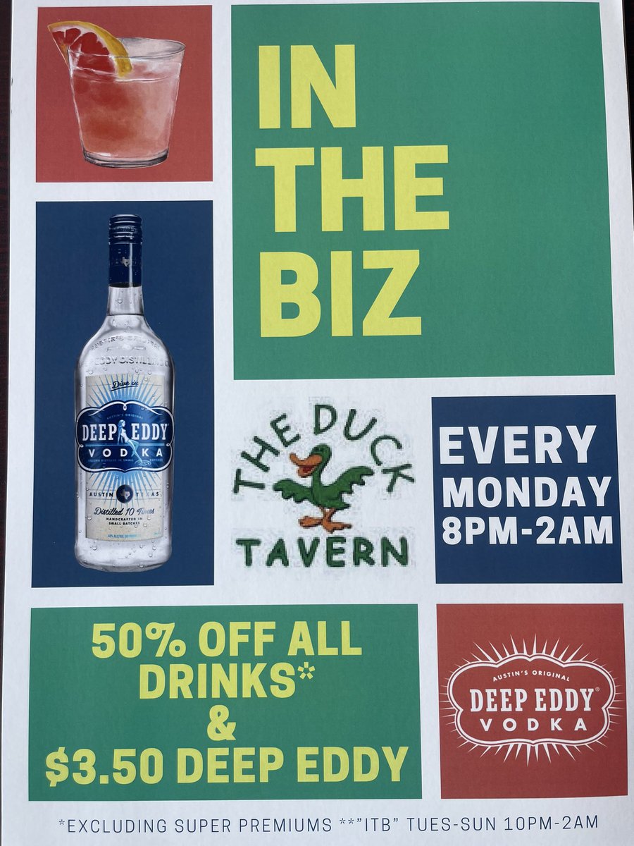 DuckTavernBoca's tweet photo. In the BIZ every night at The Duck, BUT Mondays is IN the BIZ appreciation night https://t.co/QIsrmJQ4j6