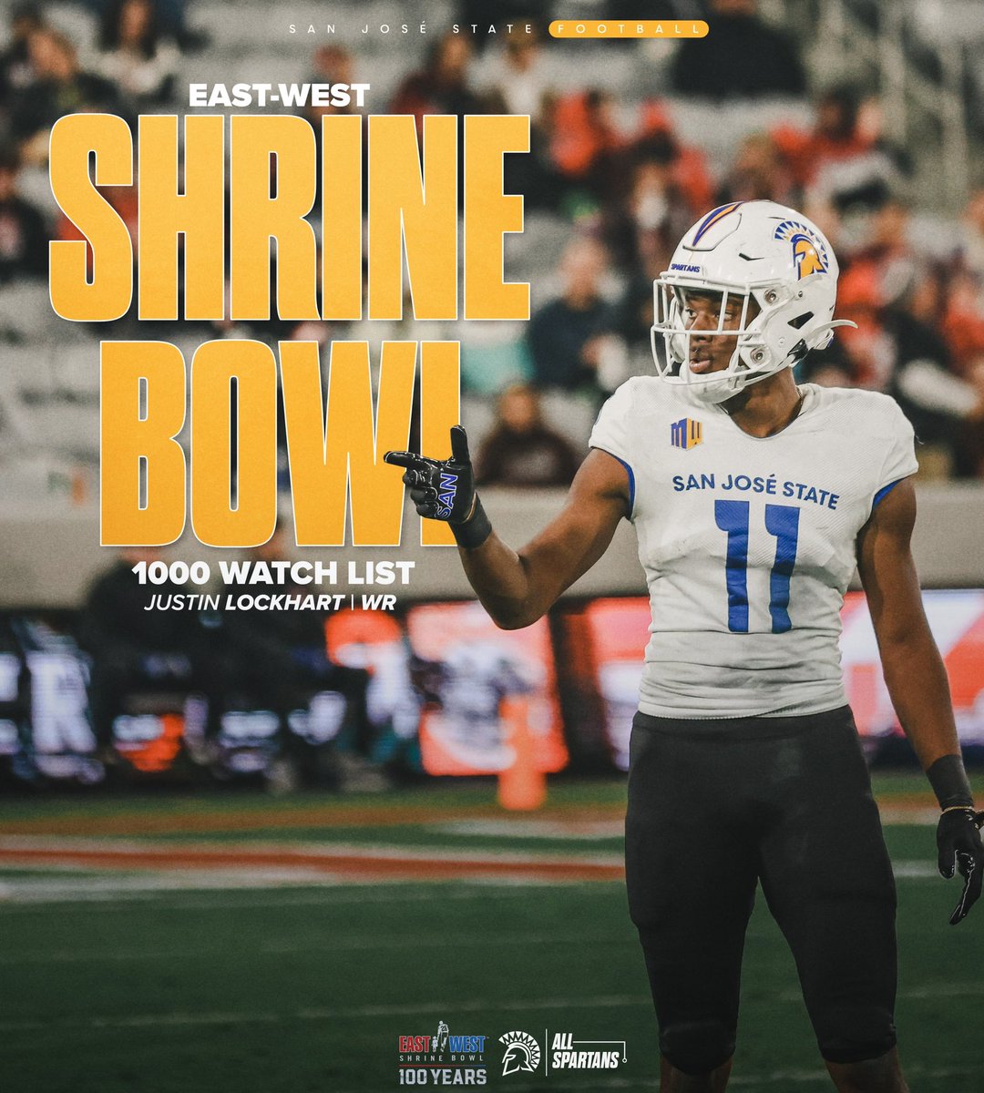 2️⃣ Spartans named to the <a href="/ShrineBowl/">East-West Shrine Bowl</a> 1000 watch list!

<a href="/JustinLockhart_/">Justin Lockhart</a> 
<a href="/RocketRahimi/">Rocket Rahimi</a> 

#ThisIsSparta | #AllSpartans