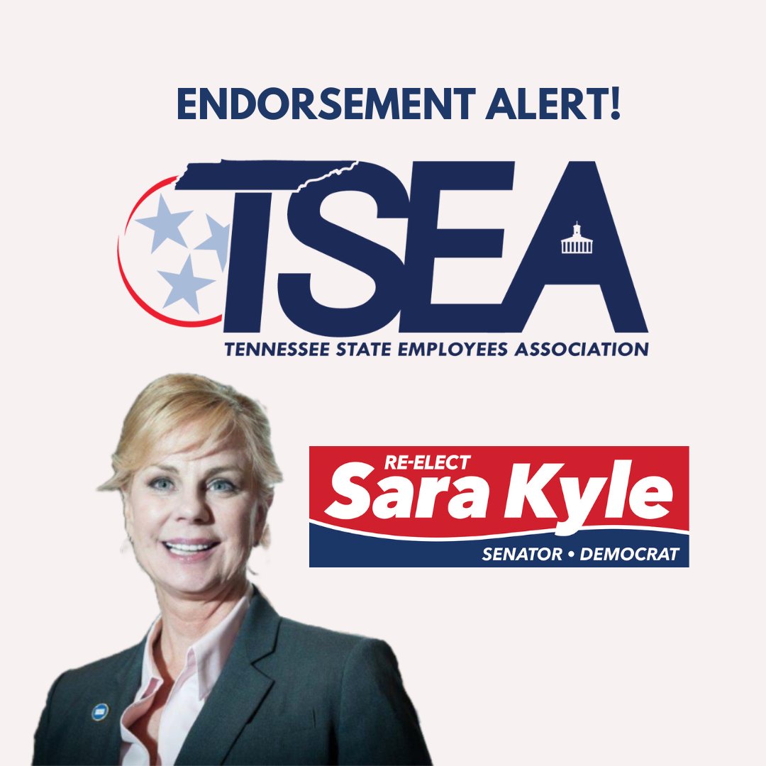 Honored to receive the endorsement from the Tennessee State Employees Association, <a href="/tseaonline/">TN State Emplys Assc</a>. I promise to keep fighting to better the lives of all active and retired employees who have given so much to our state.