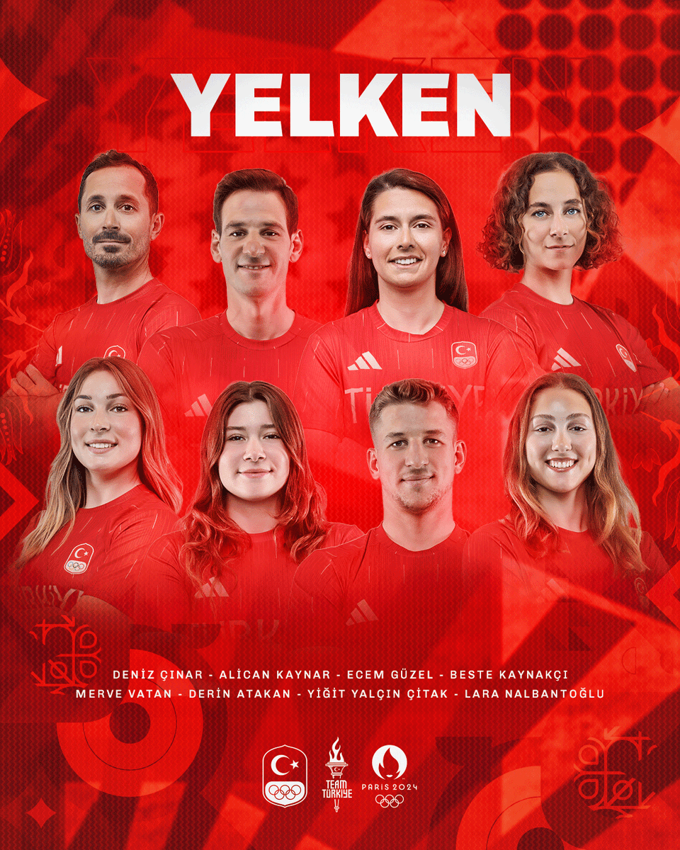 TeamTurkiye's tweet photo. #Paris2024 Olimpiyat Oyunları'nda Team Türkiye'yi Yelken branşında temsil edecek sporcularımıza başarılar diliyoruz. 🇹🇷⛵️

⭐️ Alican Kaynar
Nacra 17
⭐️ Beste Kaynakçı
Nacra 17
⭐️ Deniz Çınar
470 Karma
⭐️ Derin Atakan
Formula Kite
⭐️ Ecem Güzel
ILCA 6
⭐️ Lara Nalbantoğlu
470 Karma
⭐️ Merve Vatan
IQ Foil
⭐️ Yiğit Yalçın Çıtak
ILCA 7

#AynıRuhlaYeniden #RoadToParis2024 #TeamTürkiye #Sailing