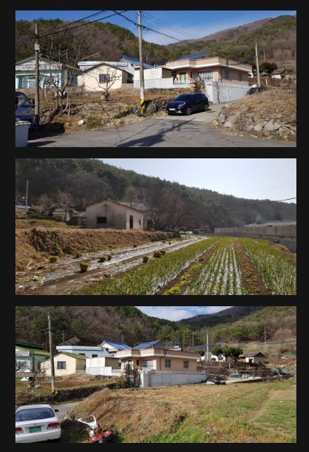 88HAVER's tweet photo. 트사고를 만들기전에 참고로한 동네는 저희 본가인데. 4층 높이에서 마을 전체가 보일정도로 작은 곳입니다. 밭 규모도 작고, 자료사진을 찍으러 다니면서 작은 경운기도 보고, 옆 동네도 답사했어요. 당시는 겨울이라, 여름 느낌이 없는데, 의성/하동을 가면서 여름느낌 사진을 추가 촬영했어요. https://t.co/4MS5WfghgS