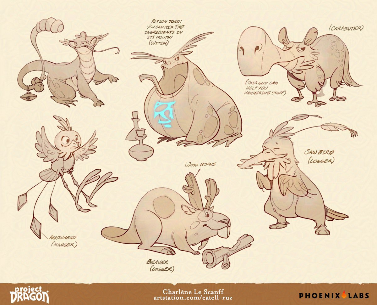 CatellRuz's tweet image. These are some early critters and vehicles art exploration for #ProjectDragon!