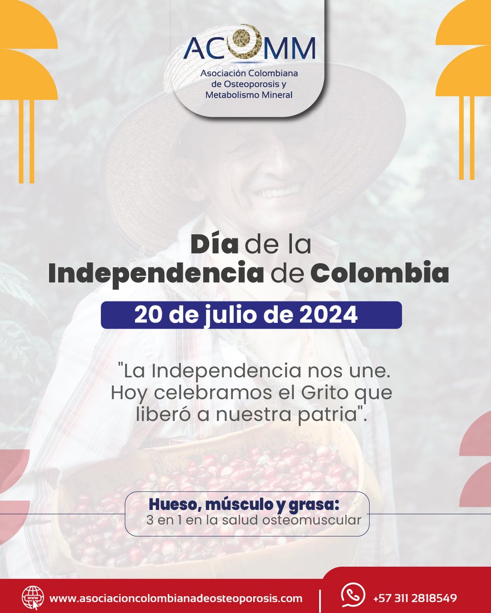 AcommOficial's tweet photo. Hoy es 20 de julio, día en el que nos unimos para conmemorar el Grito de la Independencia y exaltar la memoria de aquellos que derramaron su sangre para quitarnos el yugo que nos oprimía y regalarnos la libertad.
¡Feliz Día de la Independencia! 🇨🇴
#DíaDeLaIndependencia #ACOMM https://t.co/nQ7ugMEEMw