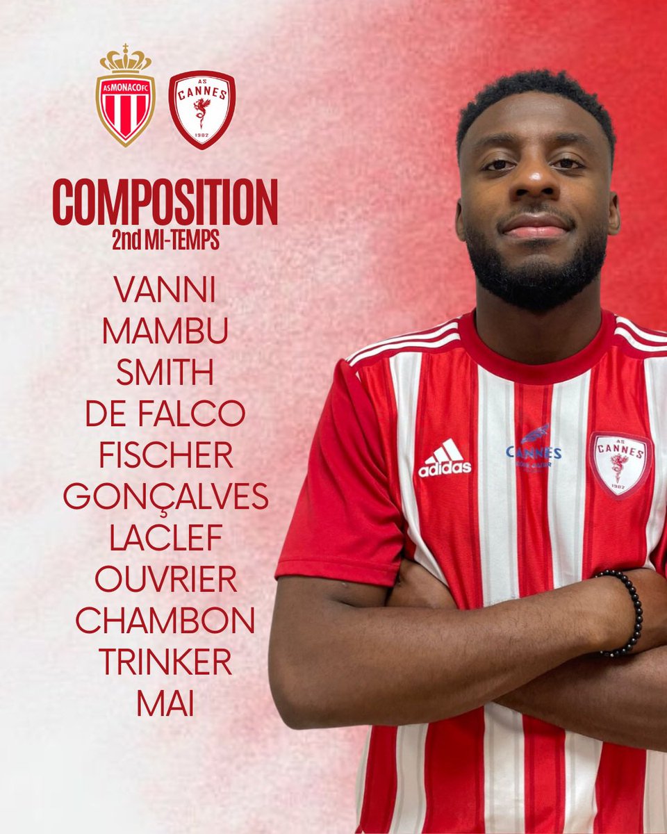 ASCannes1902's tweet photo. 🔴⚪️ Découvrez le XI Cannois pour la seconde mi-temps.
0️⃣-4️⃣ | #ASMASC https://t.co/cazbs30fs7