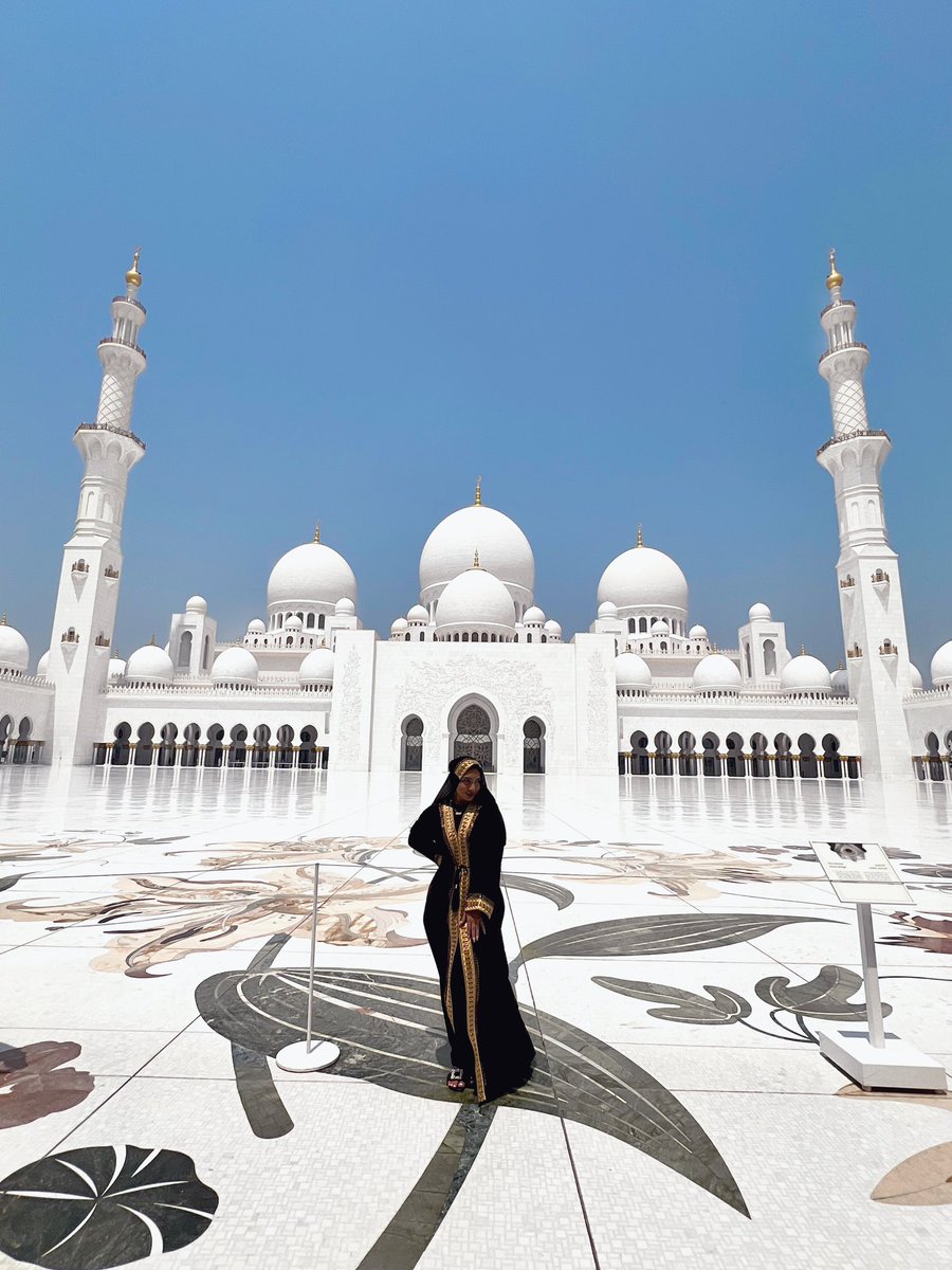 DemyAlfonso's tweet photo. doctoral graduation gift from my mother was a trip to a place we’ve talked about since I was a kid - Dubai. we went to the grand mosque, rode camels in the desert, &amp; tried 24k gold cappuccinos. feeling blessed with this experience of a lifetime. https://t.co/PNl5Xzl4Rs