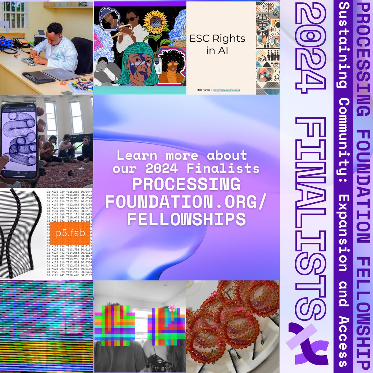 ProcessingOrg's tweet photo. @code_rgb @blairsubbaraman @phoenixperry 2024 Processing Foundation Finalist: Blair’s @blairsubbaraman work explores machine automation as a creative medium. He builds systems to creatively engage computer-controlled machines like 3D printers, plotters, and CNC mills 💜#machineautomation
https://t.co/1WBTR0NVti https://t.co/28uXmTPfSH