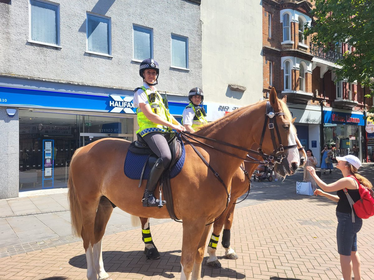 Great picture to end the week. Police Horse Romulus &amp; Rupert have been on patrol in Croydon Town Centre today. Thanks to PC Rule &amp; PC Lehane from <a href="/MetTaskforce/">Met Police Taskforce</a> for the great work in rather hot conditions. Will be bidding to get them back soon. <a href="/MPSCroydon/">South Area - Croydon MPS</a> #CommunityCrimeFighting