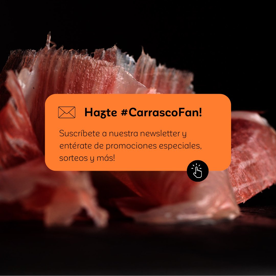 ¿Todavía no eres #CarrascoFan? Suscríbete ya a nuestra newsletter y disfruta de lo mejor de Carrasco Ibéricos antes que nadie 👉🏼  carrascoibericos.com/carrascofan/