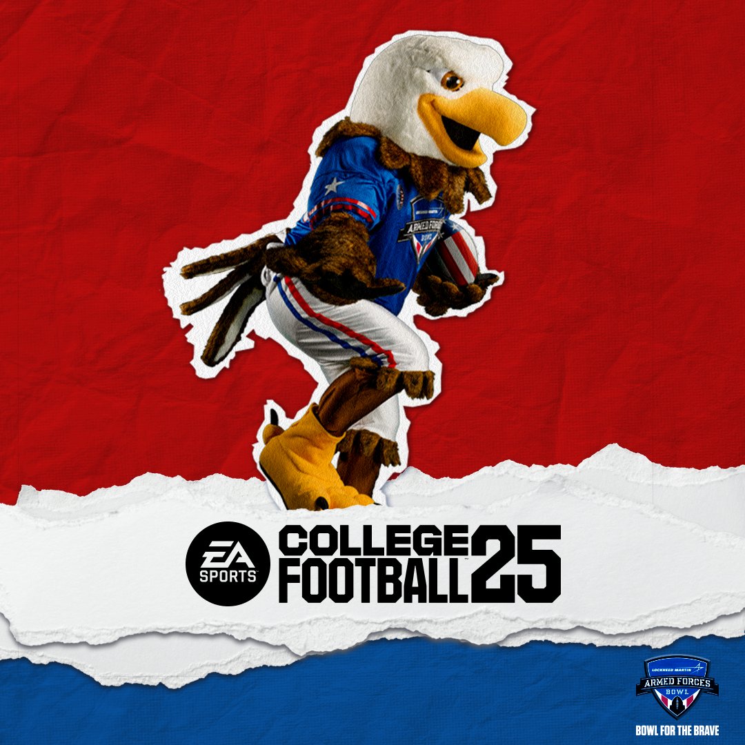 ArmedForcesBowl's tweet photo. We’re in the game! Starting this Friday, you will have the freedom to play in the Lockheed Martin Armed Forces Bowl whenever and wherever you want! College Football is back!

#CollegeFootball25 | #Wereinthegame https://t.co/HSD2fbf1FH