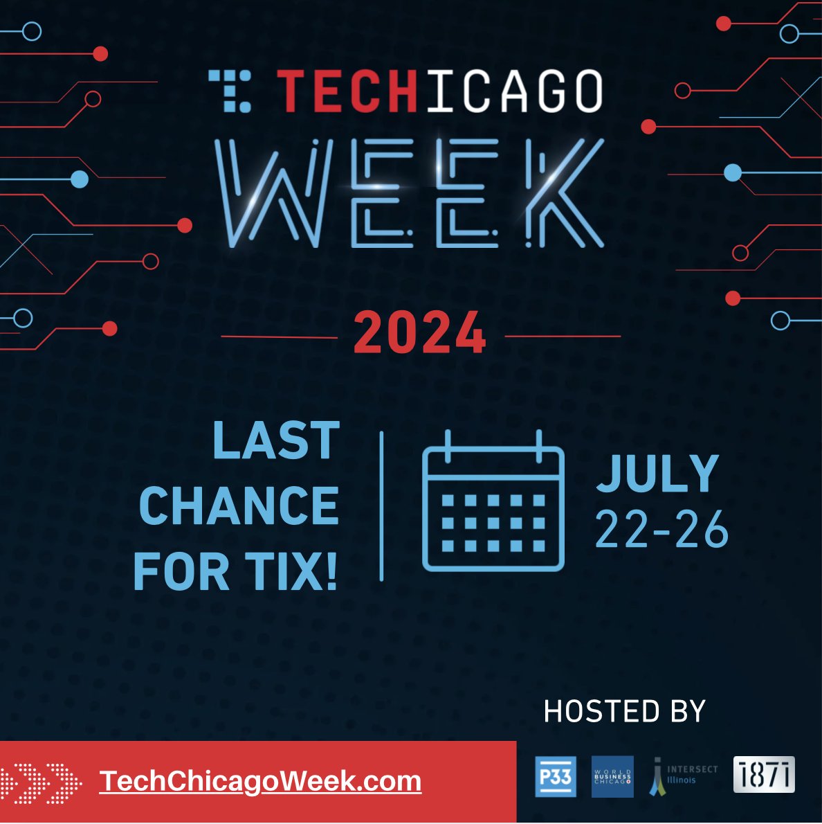 Last Chance to get your TECHCHICAGO WEEK Tickets!

Don't miss out from incredible speakers, panels, fireside chat and more!

This is a great opportunity to learn more Chicago's tech communication and network!

Get your tickets! 🎟️gotechchicago.com/week/

#TCW #TCD #techchicago