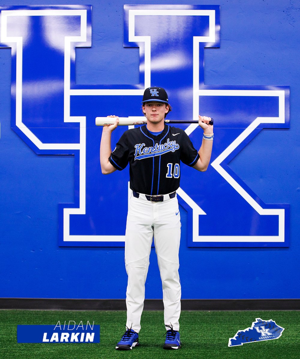 UKBaseball's tweet photo. Incoming freshman @AidanLarkin2024 is having a strong summer:

He's batting better than .300 with an .878 OPS, 12 RBI and two SB. https://t.co/BcVIfznoOT