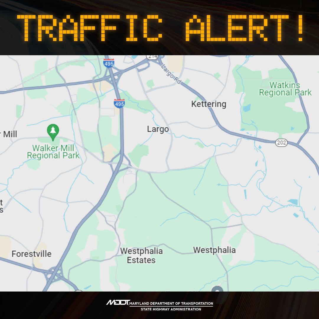 MDSHA's tweet photo. We will begin a resurfacing project on southbound I-95 between MD 214 and MD 4 on Sunday, July 21. The pavement improvement project should be complete in late summer 2024, weather permitting. Learn more: https://t.co/VRSAUzBDMt #MDtraffic #MDroads https://t.co/DpW36xmodr